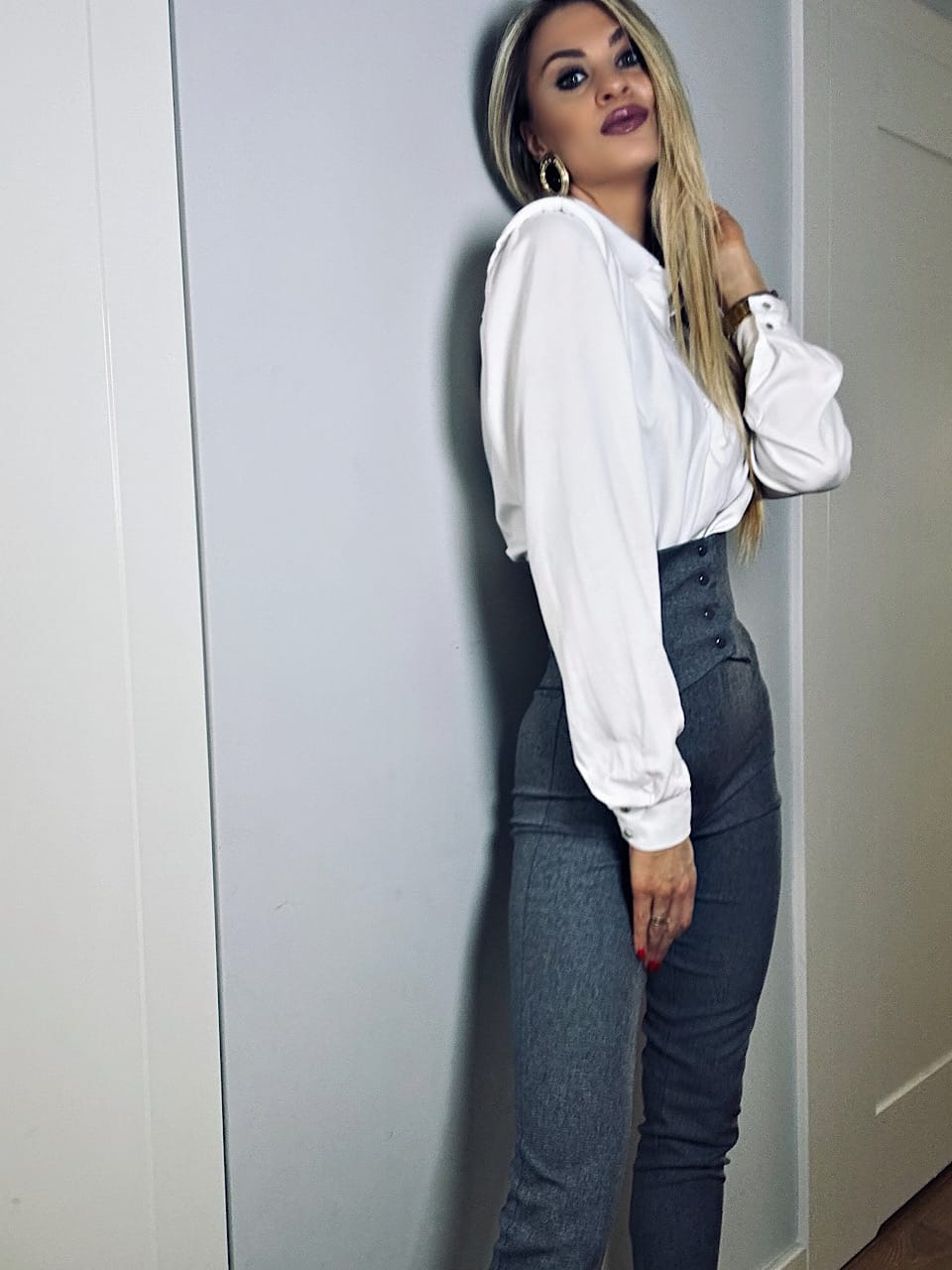 SPODNIE SZARE WYSOKI STAN LA MILLA