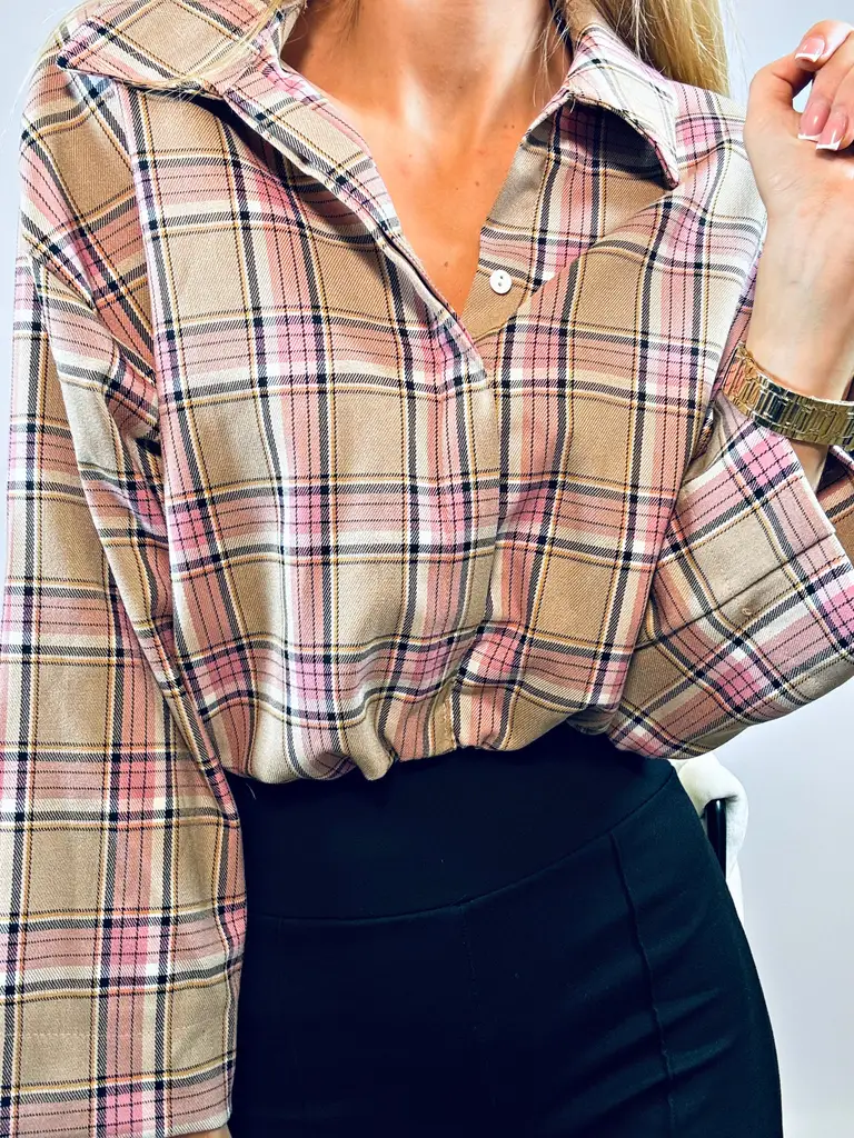 KOSZULA W KRATĘ RÓŻOWĄ BERRY (2)