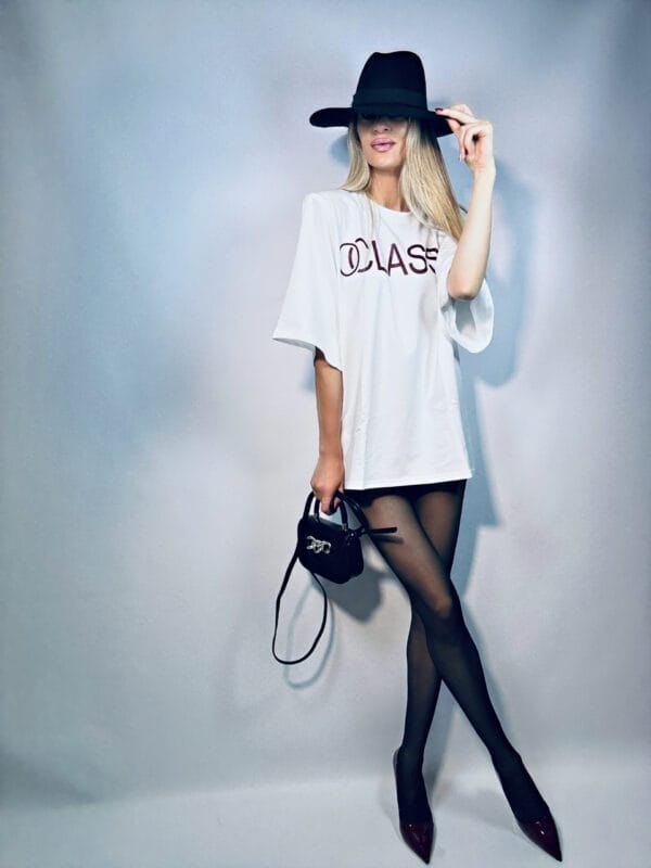 BLUZKA CLASSY ECRU- BORDOWA LA MILLA