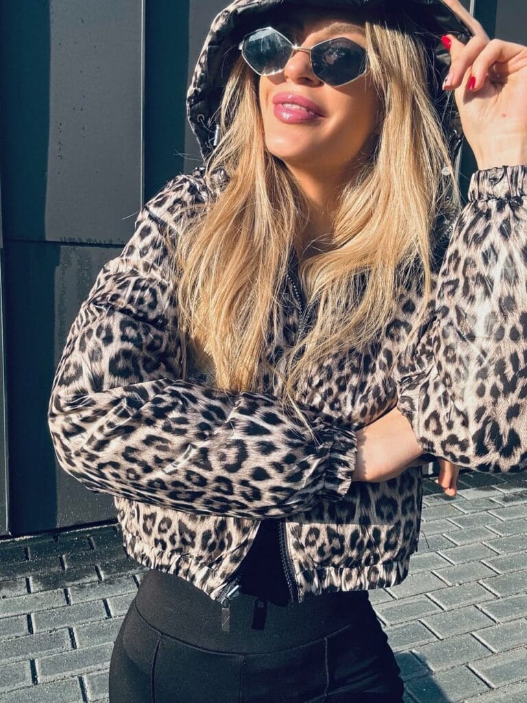 kurtka panterka czarna dwustronna